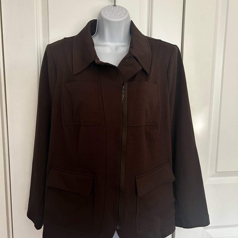 CAbi Academy Utility Blazer with Asymmetrical Zipper - Picture 7 of 8
